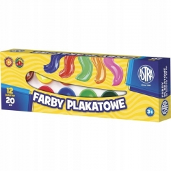 Farby plakatowe Astra 12 kolorów x 20 ml