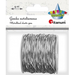 Gumka metalizowana srebrna 9m